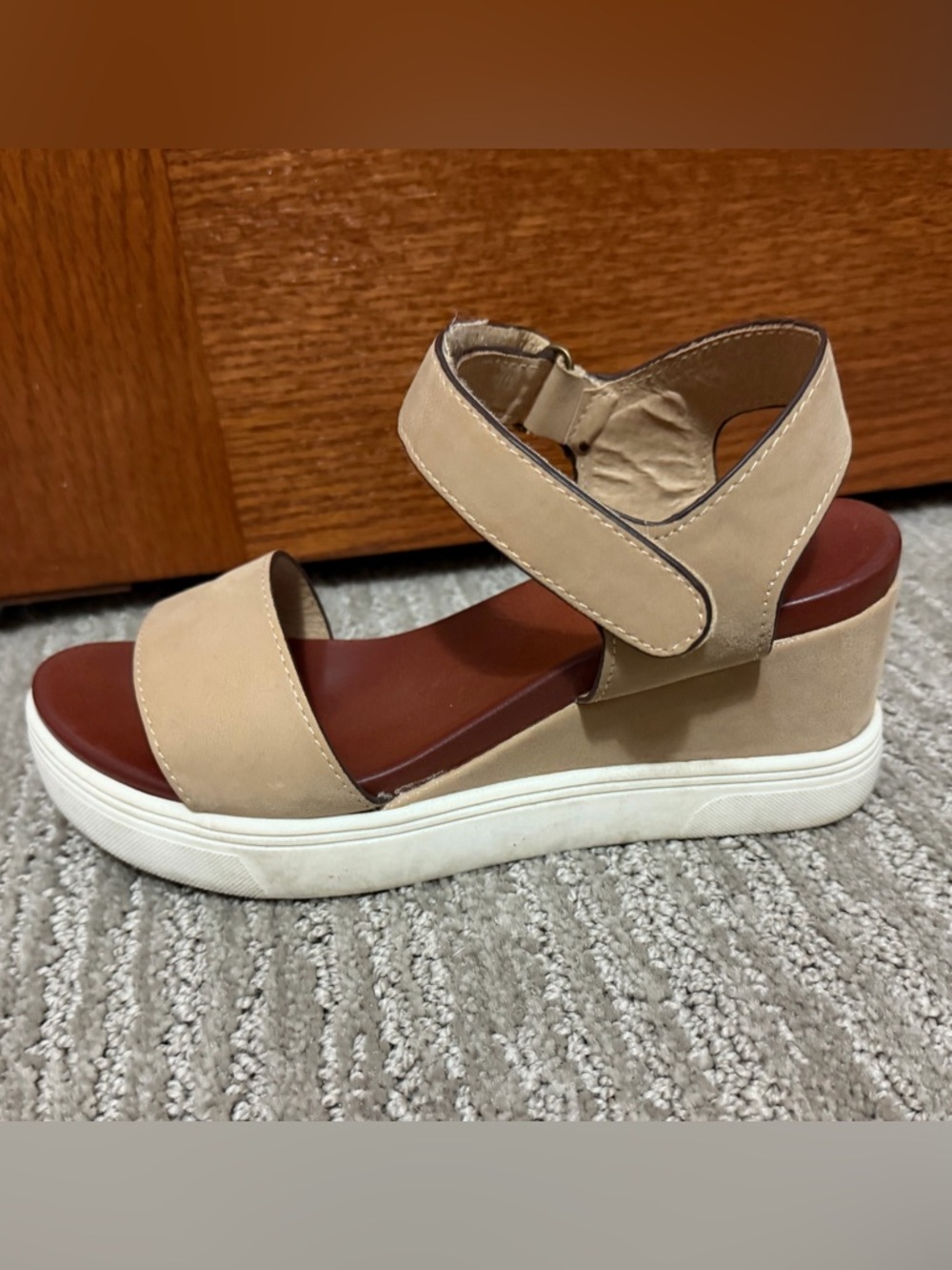 Mia Tan Platform Sandals with Adjustable Strap